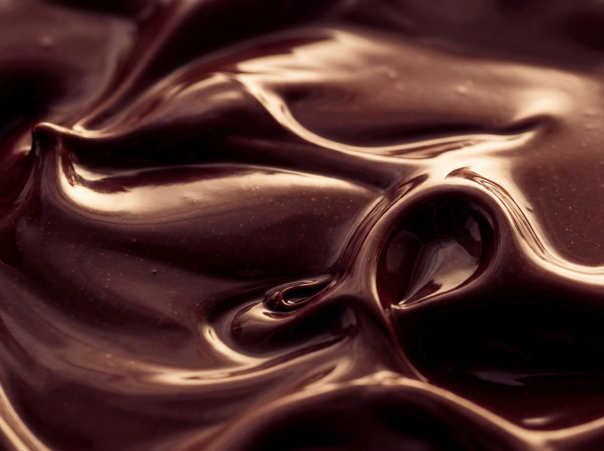 Close-up of rich couverture chocolate texture